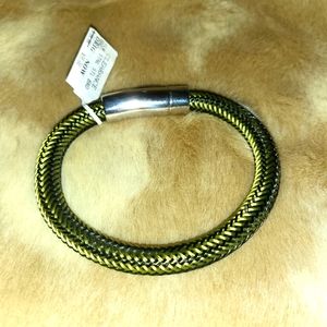 Rope Bracelet Unisex Stainless Steel Push Closure